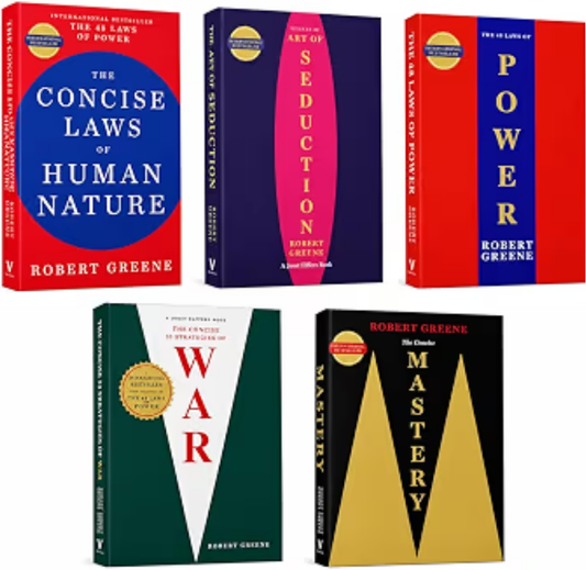 Robert Greene Complete Concise Collection Box Set of 5 Books | The Concise Laws of Human Nature, The Art of Seduction, The 48 Laws of Power, The Concise 33 ... | Paperback Self-Help & Psychology Collection