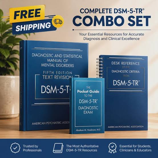 DSM-5-TR (Main Manual) + Desk Reference to the Diagnostic Criteria from DSM-5-TR + The Pocket Guide to the DSM-5-TR Diagnostic Exam
